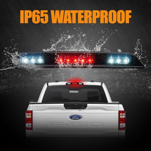 Image of Third 3rd Brake Light LED for 2015-2020 Ford F150, High Mount Rear Brake Lights Assembly for 2017-2020 F250 /F350 /F450 Super Duty, Waterproof Center Cab Lamp Stop Light (Black)