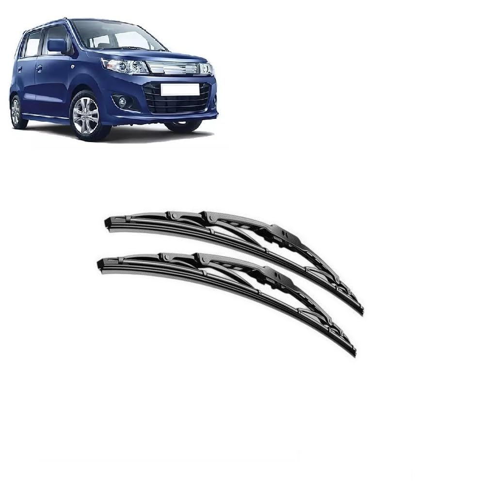 Car Windshield Glass Wiper Blade Replacement Set of 2 pcs Metal Type 20/16 inch Suitable for Maruti Suzuki Wagon-r Stingray-image-38