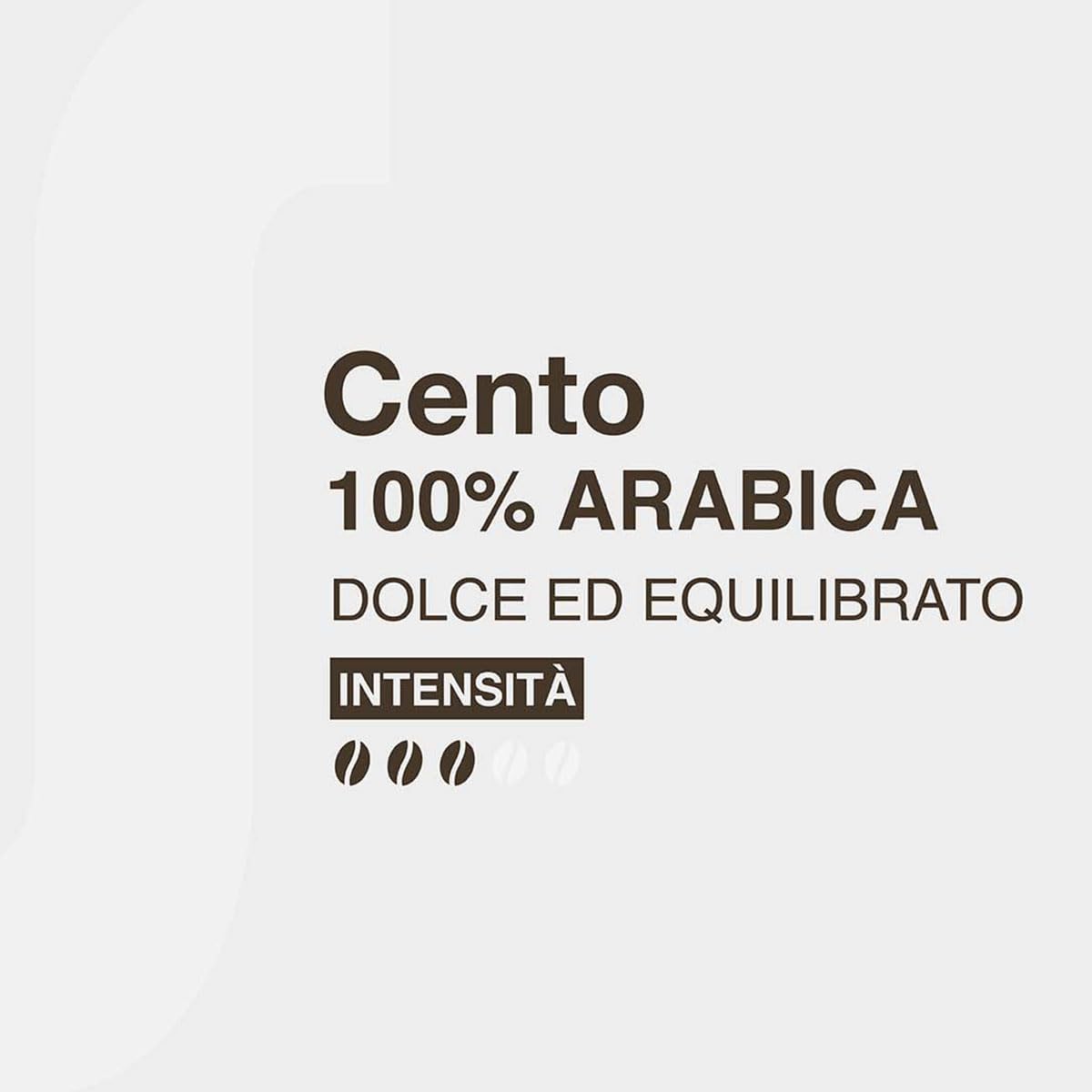 Costadoro Cento – 100 kapsułek kompatybilnych z Nespresso, 100% Arabica, 10 × opakowań po 10 kapsułek + 100 kubków kompostowalnych, wyprodukowano we Włoszech