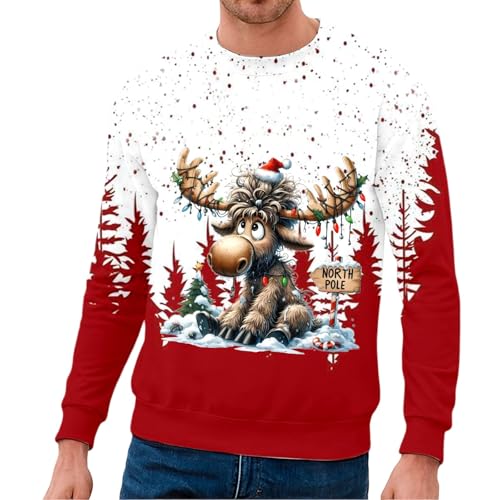 Christmas Men's Overhead Hoodie Hoodies for Men Activewear M