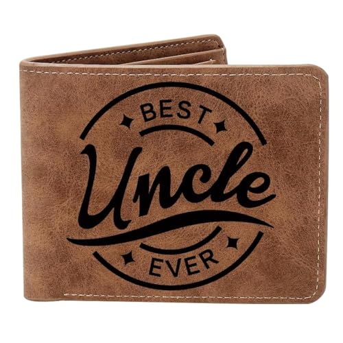 THTCSQ To My Uncle Gifts,Leather Wallet for Men, Engraved Personalized Leather Wallet,Father's Day Gift, Birthday Gifts,Christmas Gifts,Gifts (Best Uncle)