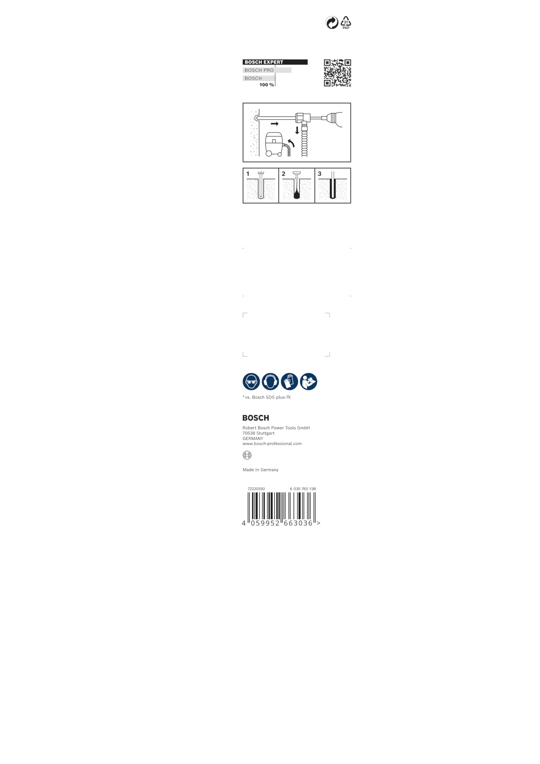 Bosch 1 x EXPERT SDS Clean plus-8X zestaw wierteł udarowych do kotwiczeń chemicznych (Ø 16,0 mm, profesjonalne akcesoria do młotowiertarki)