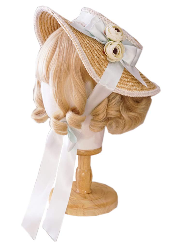 Amazon.co.jp: リボン 付 ストロー ハット 麦わら 帽子 ゴスロリ 風