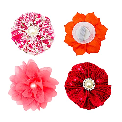 Jpgdn 20Pcs Dog Collar Flowers And Bows Charms Attachments Slides Bulk Accessory Girl For Small Medium Large Female Pet Doggy Puppy Cat Rabbit Grooming #TOP2