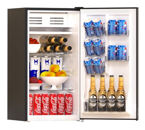 Frestec 3.2 Cu. Ft. Mini Fridge With Freezer, Small Refrigerator cover