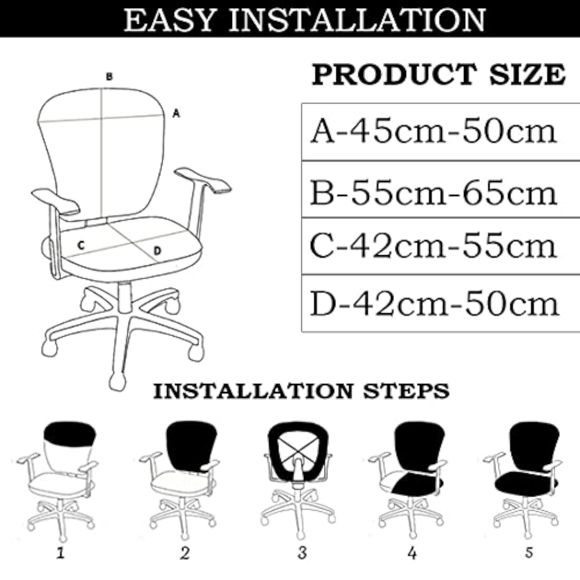 Office Chair Cover Pack of 1, Black Brick Design