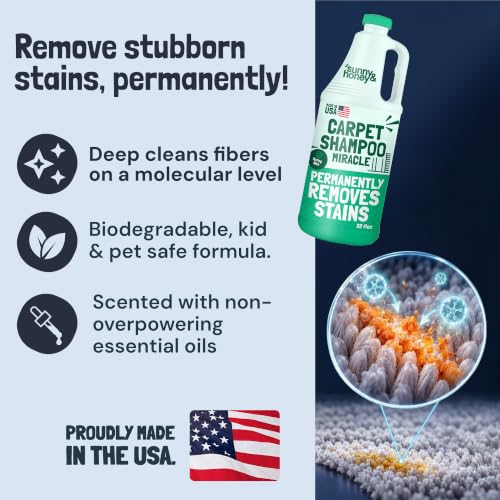 Carpet Miracle Cleaner Shampoo, Stain Remover, Odor Deodorizing Formula, 32FL OZ - image 3
