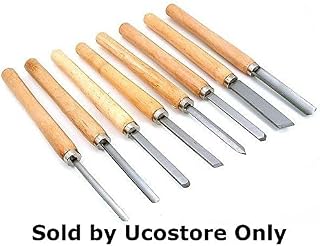 Shop-Tek 8-Pc HSS Wood Turning Chisel 8 pcs Set Included Lathes: 2 Skew