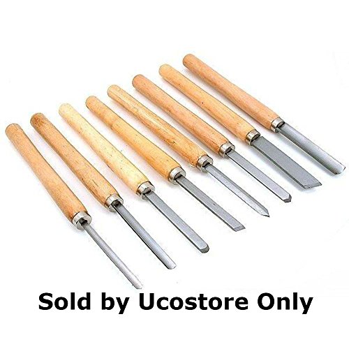 Shop-Tek 8-Pc HSS Wood Turning Chisel 8 pcs Set Included Lathes: 2 Skew