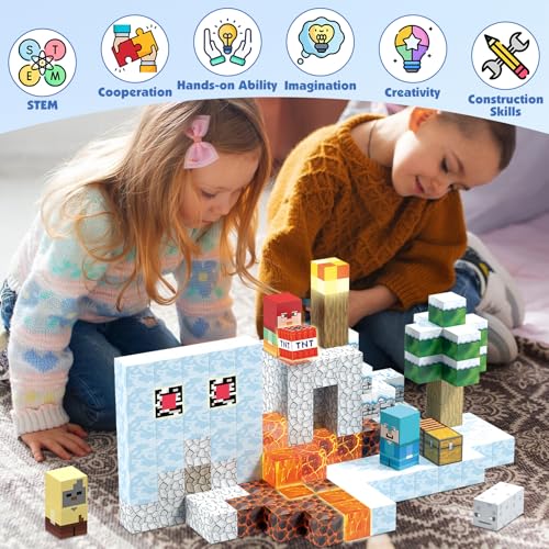 Magnetische Bausteine Eiswelt Edition 200 Stück 2.5 cm Magnetische Blöcke – Ansicht 2