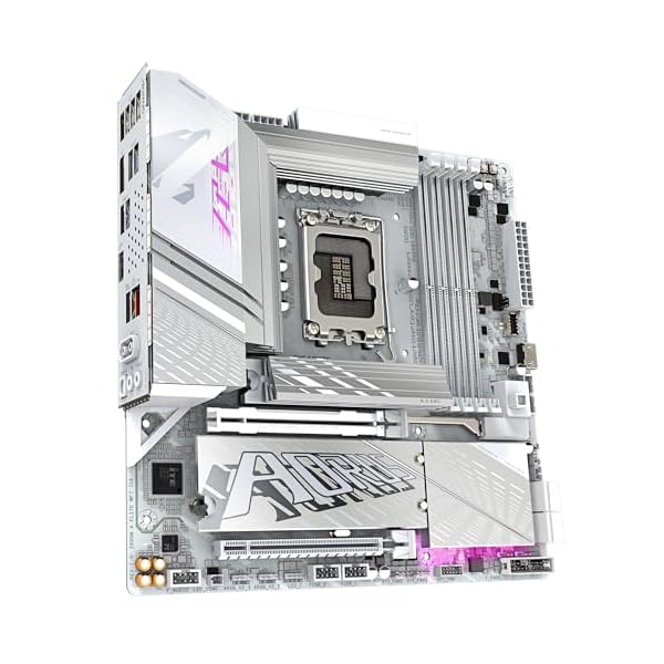 GIGABYTE Placa Base Z890M AORUS Elite WIFI7 Ice - Compatible con procesadores Intel Core Ultra (Serie 2), 12+1+2 Fases VRM, hasta 8800MHz DDR5 (OC), 1xPCIe 5.0 + 2xPCIe 4.0, Wi-Fi 7, Thunderbolt 4 - Image 4