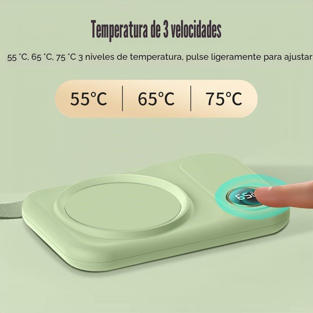 Calentador de Bebidas Eléctrico, 3 Ajustes de Temperatura Taza Calefacción de Bebidas USB Posavasos con Apagado Automático para Calefacción Café Leche Té