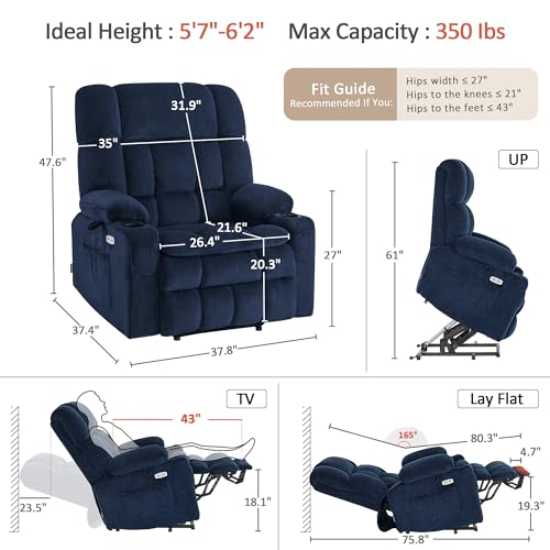 Image of MCombo Oversized Dual Motor Power Lift Recliner Chair for Elderly R7891