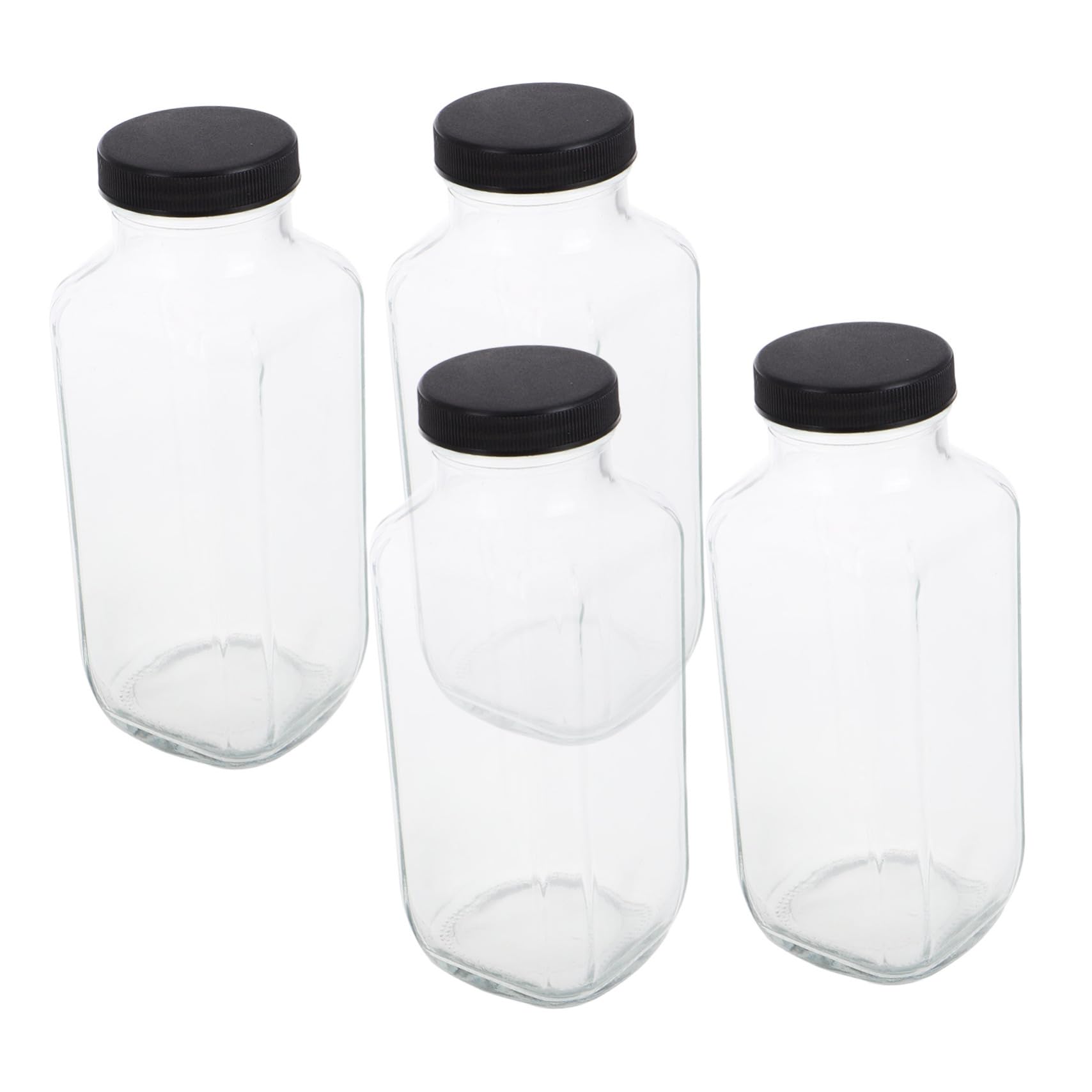 Garneck Bottiglie in Vetro per Succo 500ml 4 Pezzi con Coperchi