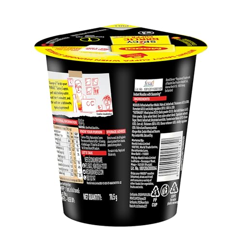 Image of MAGGI Spicy Garlic Instant Cuppa Noodles, Delicious Slurpy and Saucy Taste, 70.5g