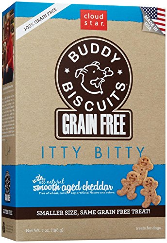 Cloud Star Grain Free Itty Bitty Buddy Biscuits In A Bag, 7-Ounce, Smooth Aged Cheddar