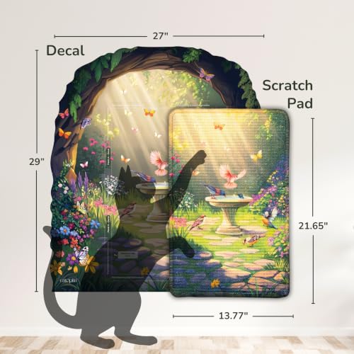 Wall Art Cat Scratcher - Decorative Wall Mounted Cat Scratcher with Removable Decal - Wall Scratch Pad for Cats with Sisal Cat Scratcher - Large Protective Wall Scratchers for Indoor Cats — view 5