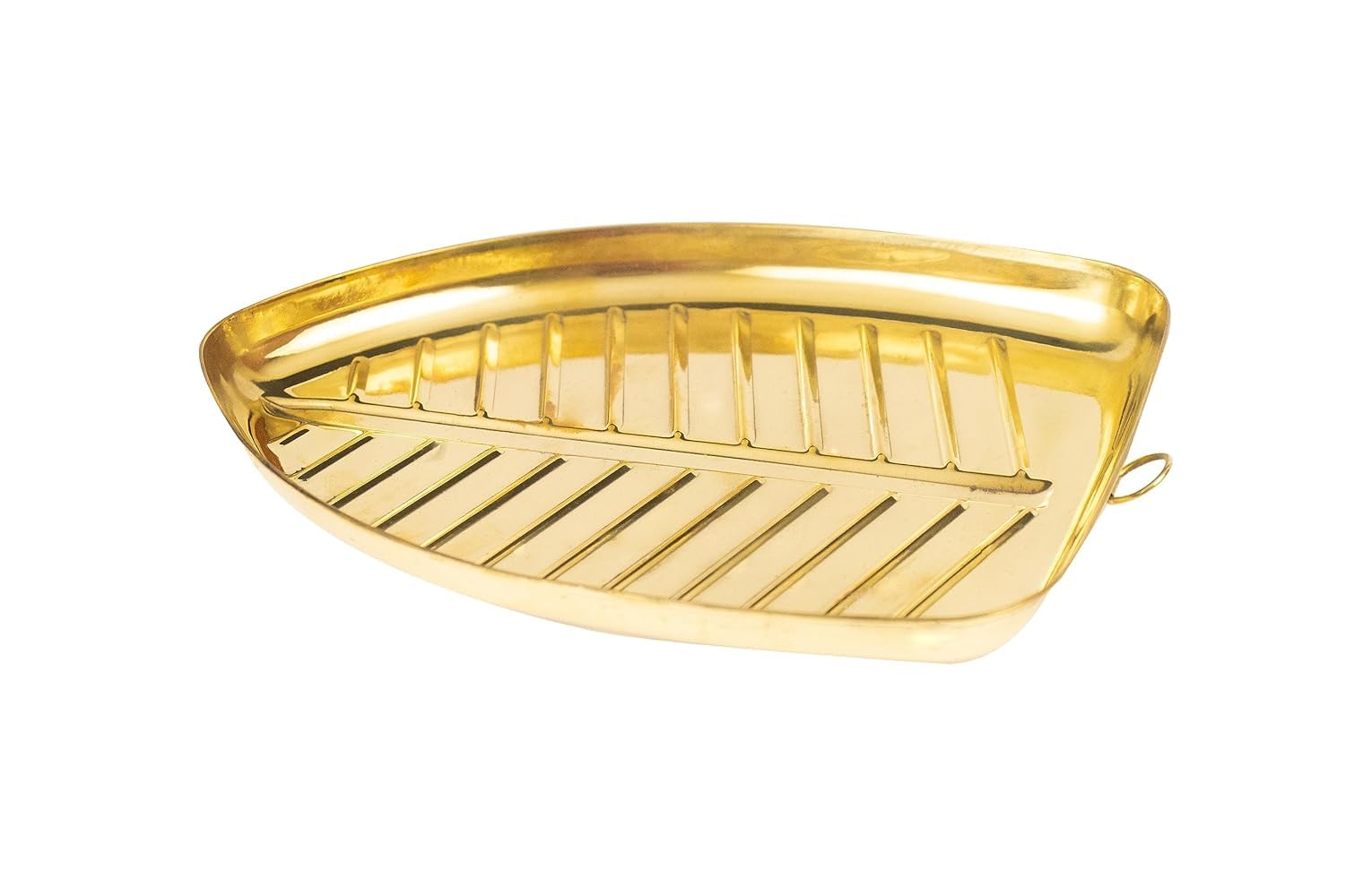 GS Kela Paan Brass Puja Thali | Premium Golden Banana Leaf Aarti Pooja Plate | 19.5 cm Brass Thali for Home Temple & Festivals-image-3
