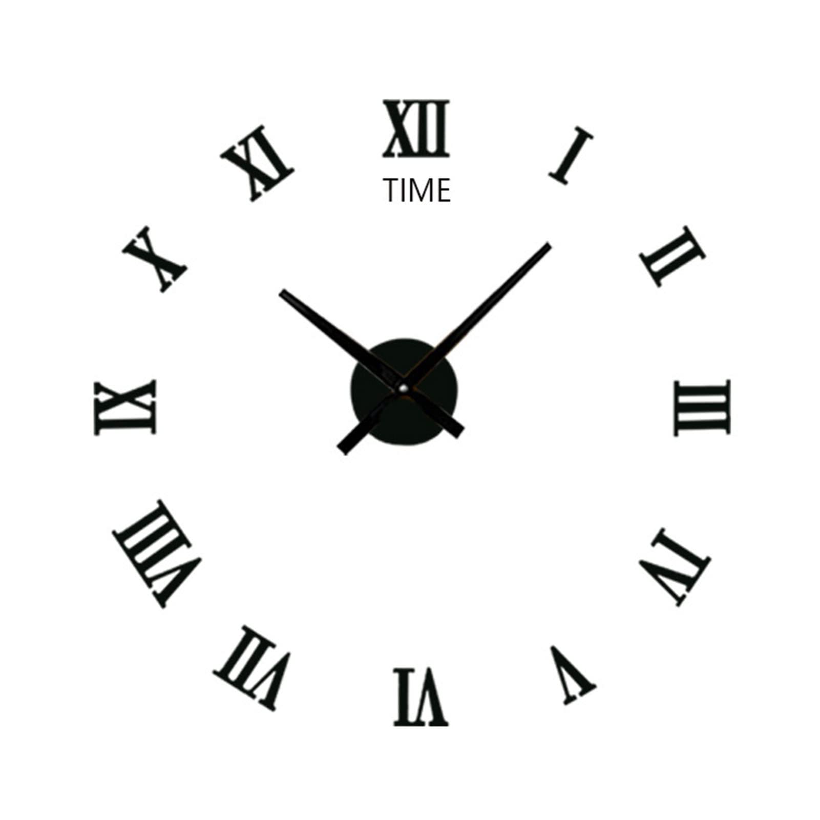 Verdant TouchHome Wall Clock Wall Clock Silent 3D Modern Black Acrylic DIY Self Adhesive Wall Clock for Living Room Home
