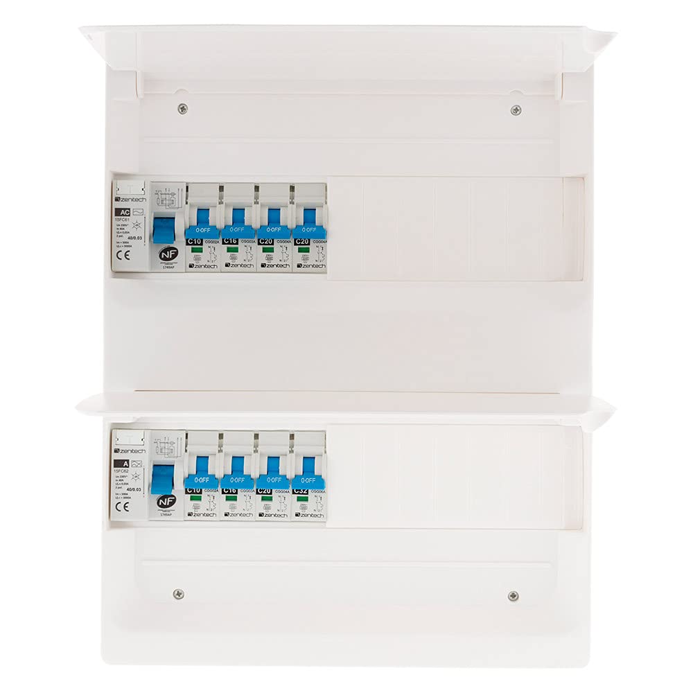 Zenitech - Cuadro eléctrico equipado 26 módulos - T1/T2 - 8 disyuntores