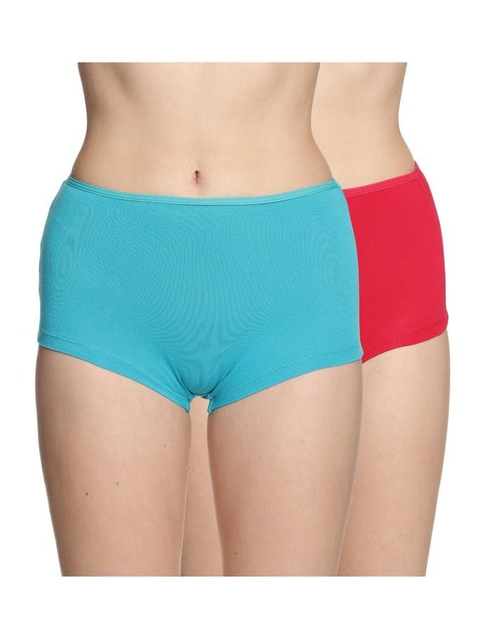 Lux Amore Women’s High Coverage Super Combed Cotton Elastane Stretch Mid Waist Boy Shorts with Concealed Waistband and StayFresh Treatment (Colors&Print May Vary)