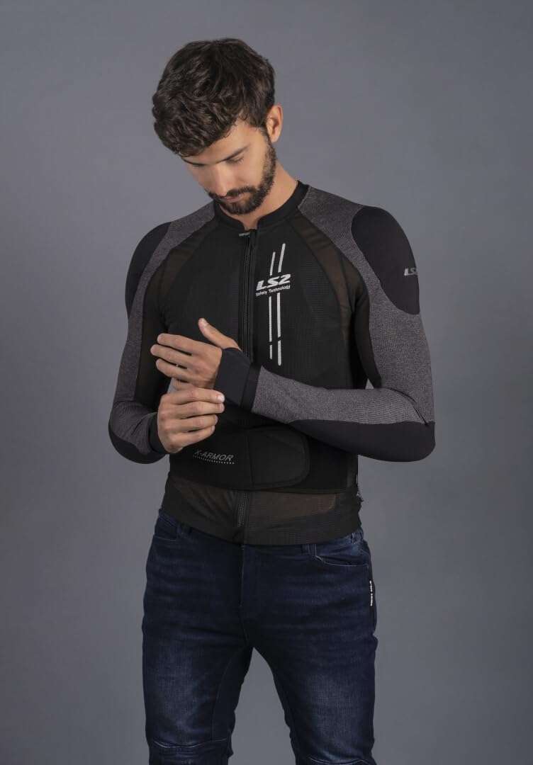 LS2 X-Armor Protektorenjacke, schwarz/grau, XL/2XL