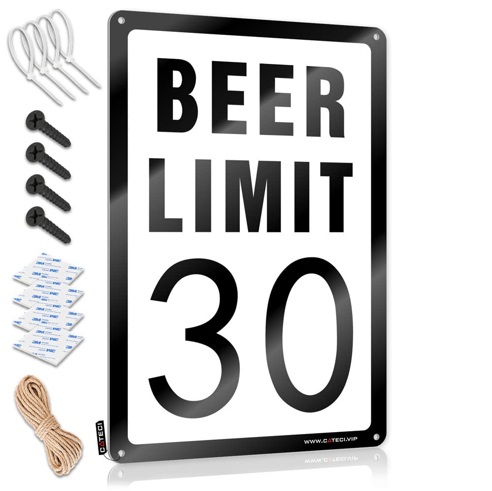 IBWNBBUSN Beer Signs For Man Cave Beer Limit 30 Sign Funny Camping Signs Tinsign Decor