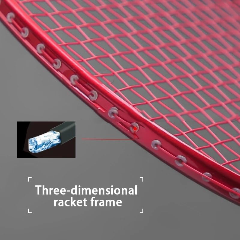 Badminton Set Raqueta de bádminton Fibra Carbono con Bolsa Cuerdas Raquetas Profesionales