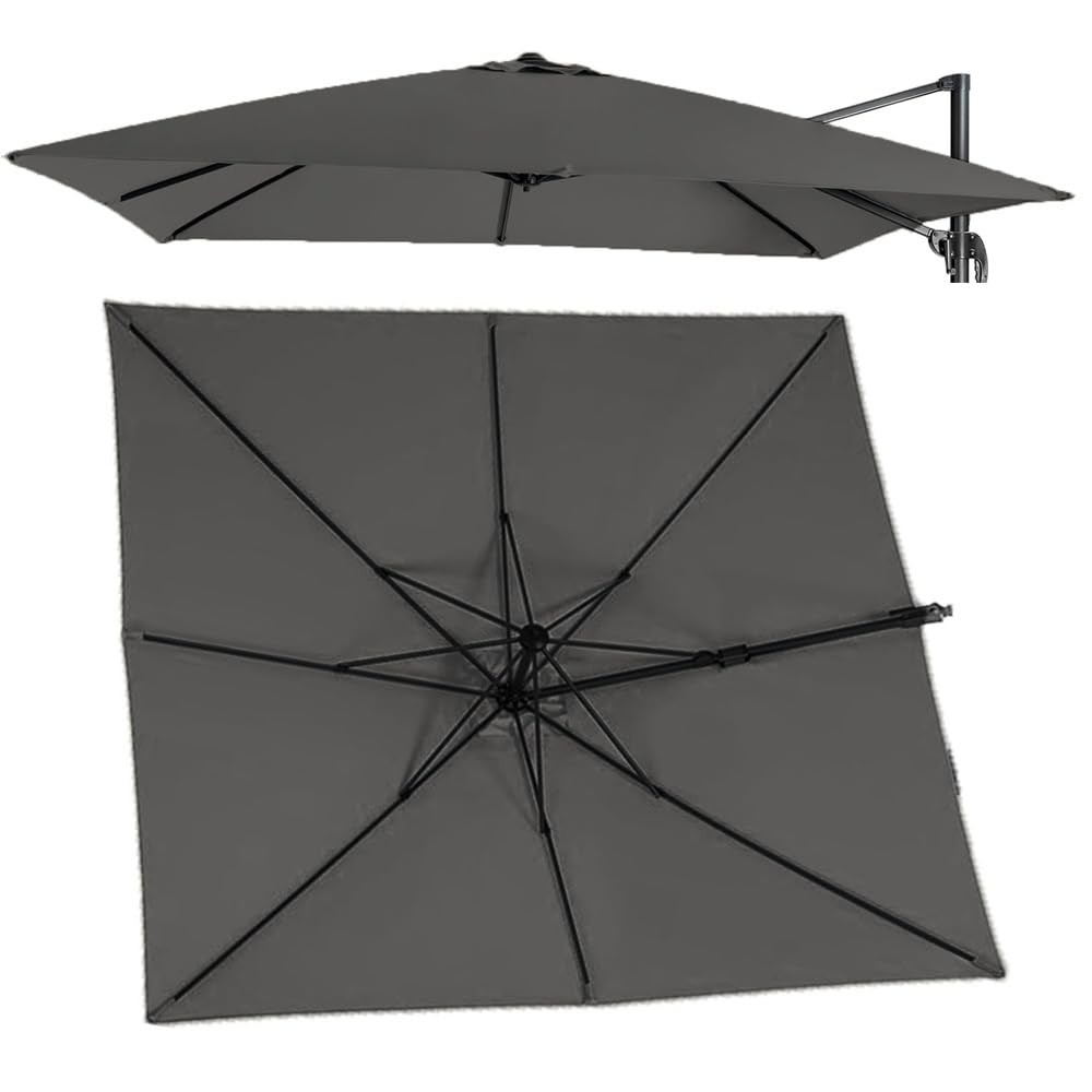 LRZPTDYU This 10ft Square Patio Umbrella Replacement Canopy Outdoor Cantilever Top Cover for Table Market Yard Umbrella Grey 4x (13x9.8ft) Sunshade Solution