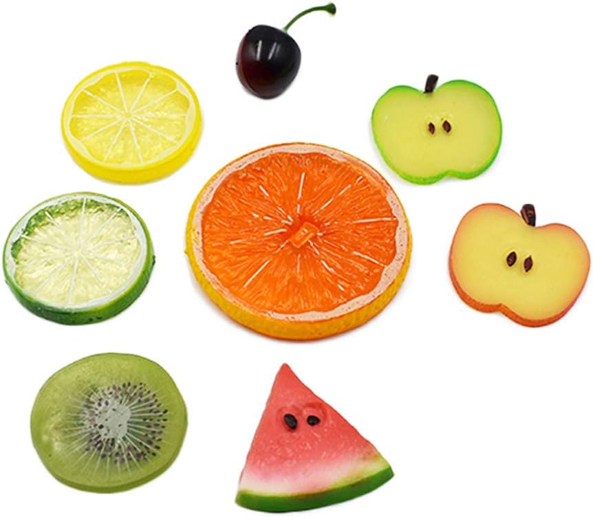 Welim Fruit Slices Artificial Fruit Slices Fake Fruit Slices Simulation Fruit Slices Colorful Fruit Slices for Home Party Decoration 9Pcs