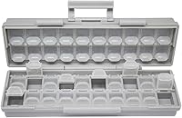 Vista 19 de Aidetek medio transparente CAJA-ALL-24 piezas pequeñas cuentas papelería joyero organizador para piezas clasificadas 3 tamaños 24 compartimentos