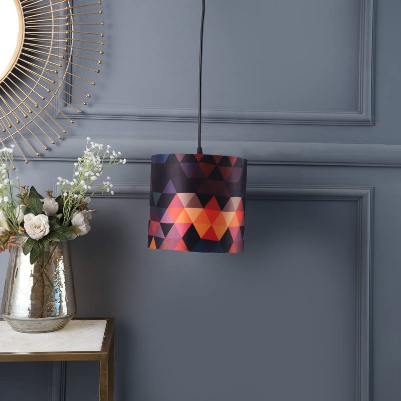 Image of Spring Floral, Hanging /Pendant Lamp Shade, Decorative Light Lamp for Living Room, Home, Bedroom, Home Decor Lightning /Black Canopy -: Pack of 1 (8.5 * 8.5 Inches)