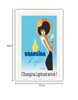 ヴィユモ　オランジーナvillemotORANGINA ビンテージポスター Orangina Light by Bernard Villemot vintage poster on linen