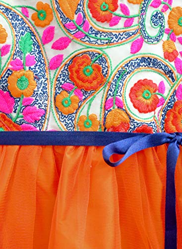 Image of A.T.U.N. (All Things UBER Nice) Girls Fit and Flare Embroidered Sleeveless Knee Length Dress for Party and Special Occasions