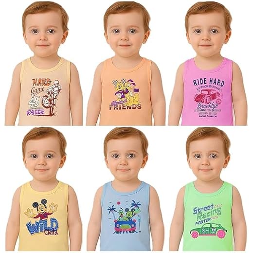Boys Cotton Vests Pack of 6