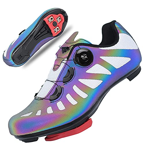 Men's Cycling Shoes Women Cycling Shoes Included Cleats(Combination Set) Compatible with Peloton Indoor Road Bike Shoes Riding Shoes for Men and Women Look Delta Cleats Clip Outdoor Pedal (Multi, 10)