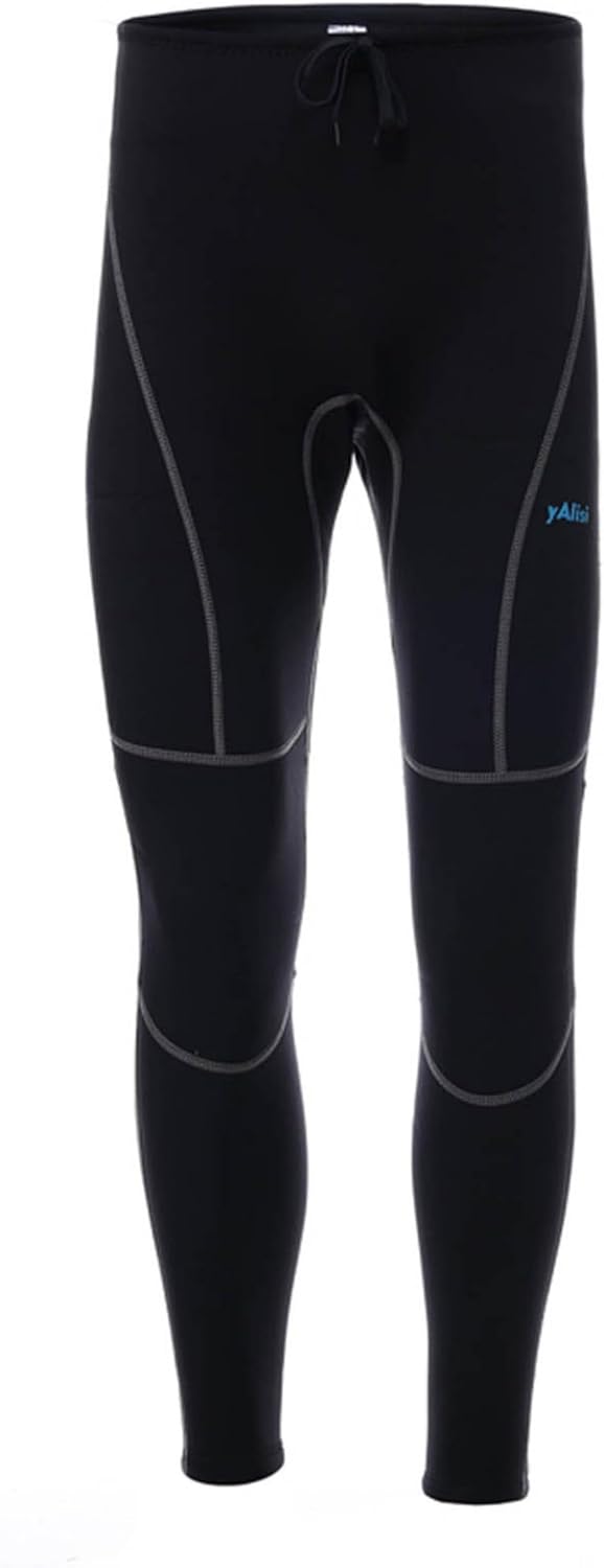 Men 3mm Premium Neoprene Keep Warm Wet Suit Pants for Diving Surfing Snorkeling Scuba Kayaking Black Large