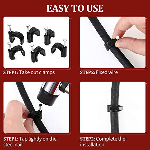 100 Pieces Half Clamps J-Hook With Nail, Black, For Pex Tubing Pipe Support (1/2 Inch, 3/4 Inch) #TOP3