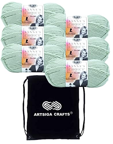 Image of Lion Brand Yarn Vanna'S Choice 860-178 Sea Glass | 6 Skeins, Same Dye Lot, Project Bag, CYC #4 Worsted, 100% Acrylic, Ideal for Crochet, Knitting Blankets, Hats, Scarves