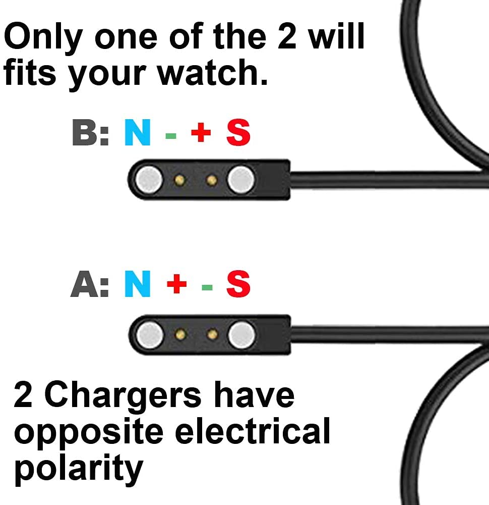 Smart Watch Charger Magnetic Set of 2.84mm Gap of Charging Pins, Fit for ID205L ID205U ID205S ID205G ID216 ID205G Smart Watch, ONLY 1 Piece of The Two (A or B) Will fit Your Device
