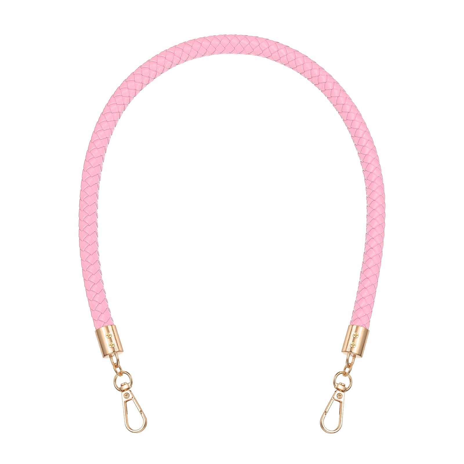 Sangles tressées pour sac à main rose de 62 cm en cuir synthétique avec boucles dorées