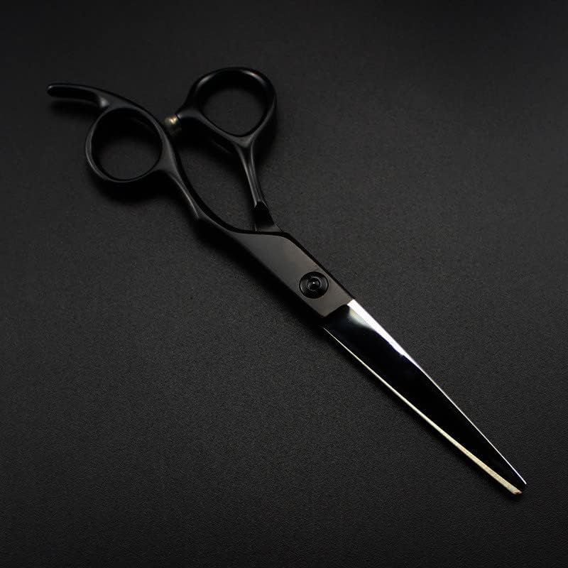 Hair Cutting Scissors, 6inch Professional japan 440c steel black cut hair scissors cutting barber tools haircut thinning shears hairdressing scissors (Color : Cutting and thinning)