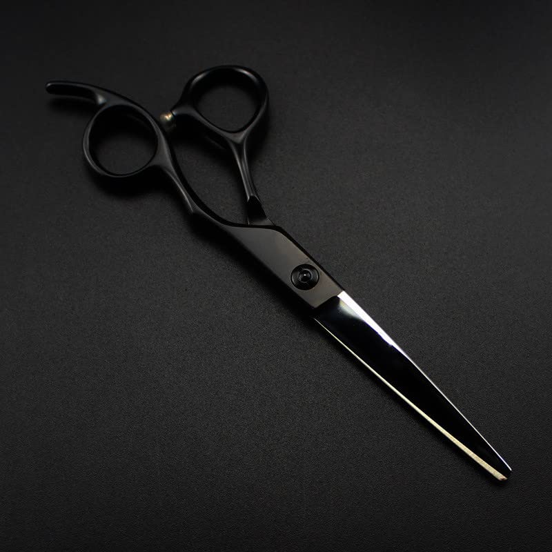 Ciseaux de coupe noirs 6 pouces en acier 440c pour salon de coiffure et barbier