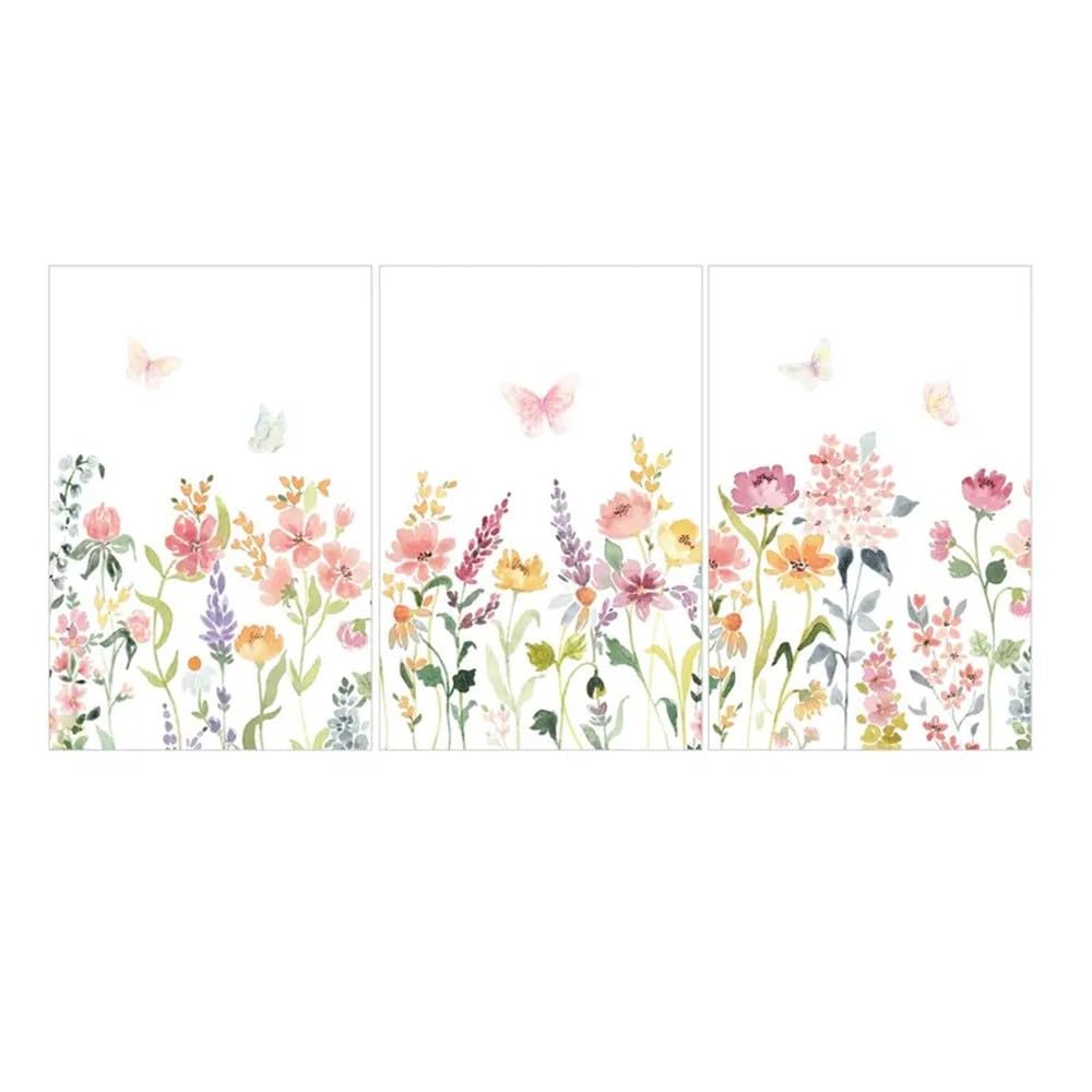 WBYZAC Botanical Posters-Canvas Poster, Modern Art, Fresh Plants Flowers Wall Pictures Painting, for Bedroom, Wall Art Bedroom Kitchen Room Decoration-60 * 80cm*3PCS (No Frame)