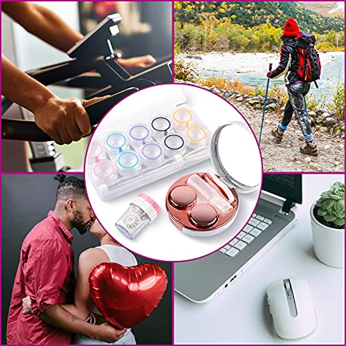 Lady Up Contact Lens Case Kit & 5 Pack Portable Clear Contact Lens Case with Cleaner Washer, Portable Contact Box with Mirror Tweezers Remover Tool for Daily Outdoors Travel - Thumbnail 6
