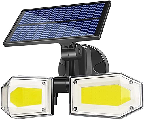 JOYWAY Solar Motion Sensor Security Lights, 2 Head Solar Lights Super Bright Spotlight with 360° Rotatable Easy to Install Waterproof Durable Wireless, for Wall Garden Garage Solar Lights Outdoor