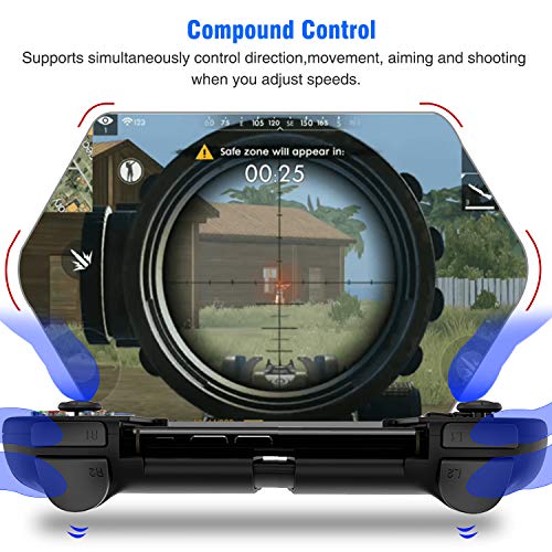 Mobile Game Controller, BEBONCOOL Android Controller for PUBG, Supports iPhone/iOS/Android, Wireless Mobile Controller for Android Games, Mobile Gaming Controller Works Mobile Key Mapping