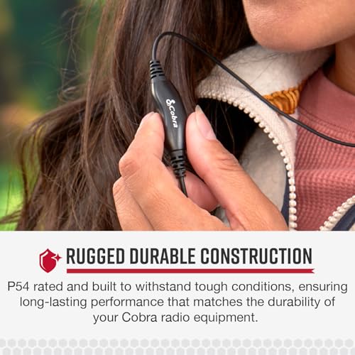 Image of Cobra 2.5mm D-Style Headset for Two-Way Radios - Over-The-Ear Headset for Hands-Free Communication with Push-to-Talk Button