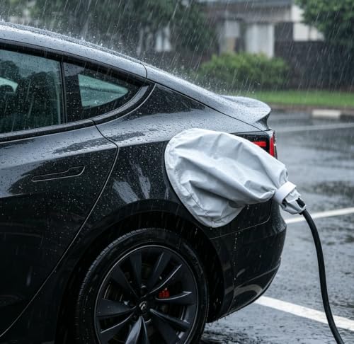 Figpade EV Charger Cover for Outdoor EV Charging Port Rain Cover with Double Magnetic Seal Fit for Iron Body Vehicles All-Weather EVs Chargers Rain Covers for Snows/Rains/Suns