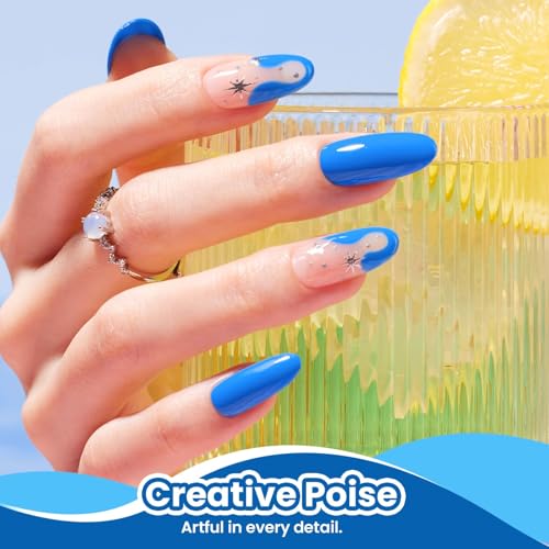Image of Beetles Blue Gel Polish - Beetles Summer Voyage Riviera Rush Summer Nails, Navy Blue Gel Nail Polish, Same Color Bottle, Soak Off UV LED Lamp Neon Nails, Long-Lasting Manicure Salon DIY for Holiday